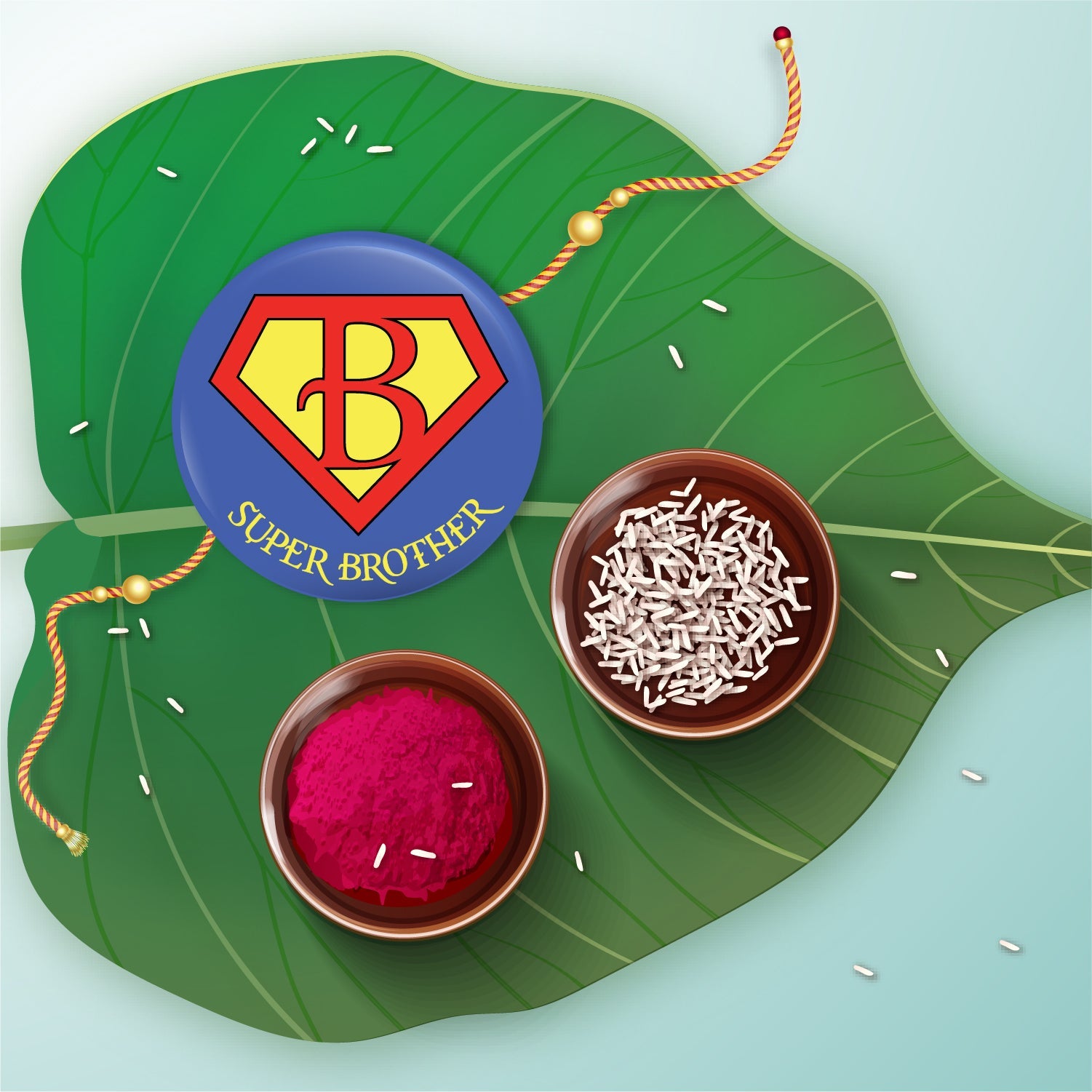 Indianvibez Super Brother Metal Rakhi with Fridge Magnet - Kids Rakhi