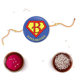 Thumbnail for Indianvibez Super Brother Metal Rakhi with Fridge Magnet - Kids Rakhi