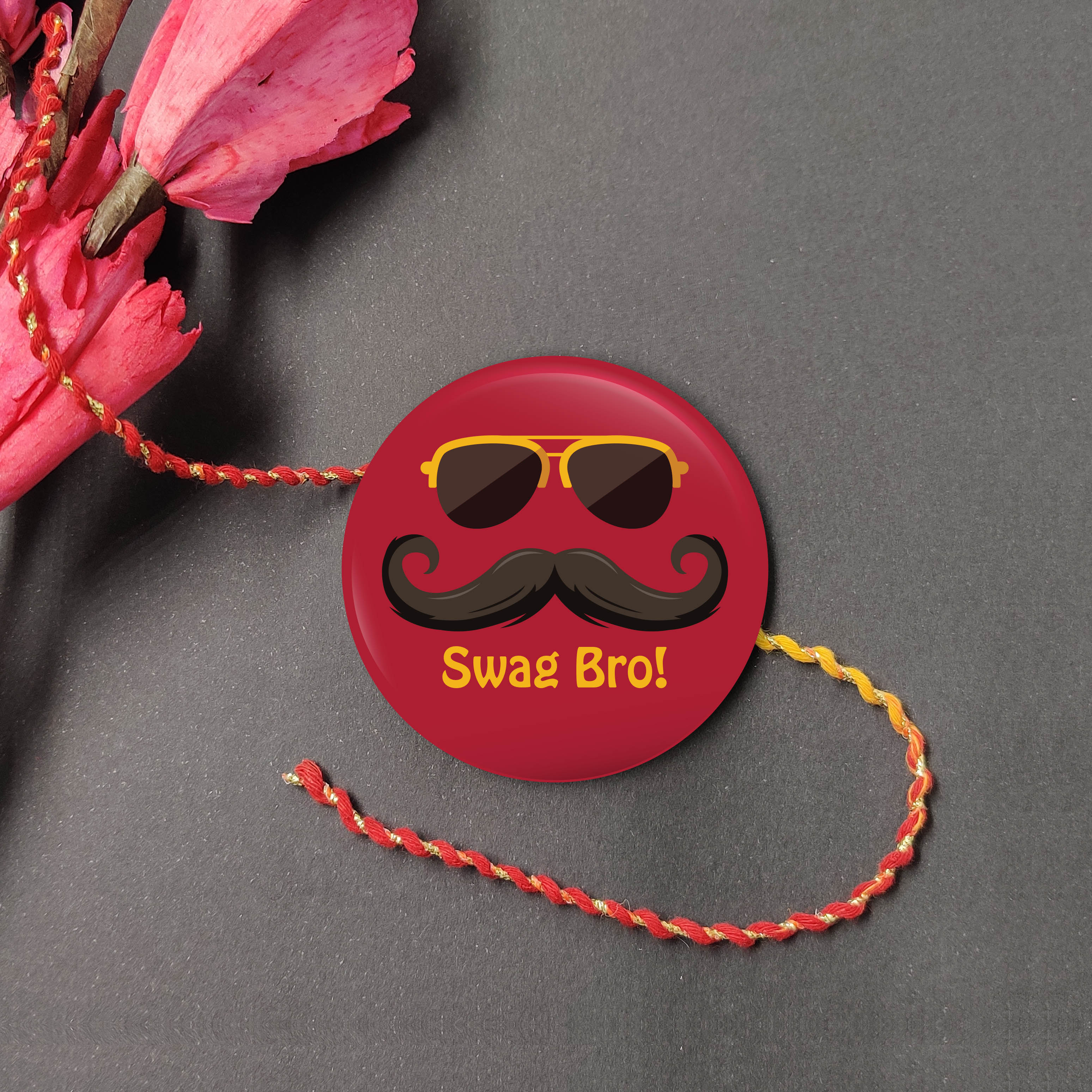 Indianvibez Swag Bro Metal Rakhi with Fridge Magnet - Kids Rakhi