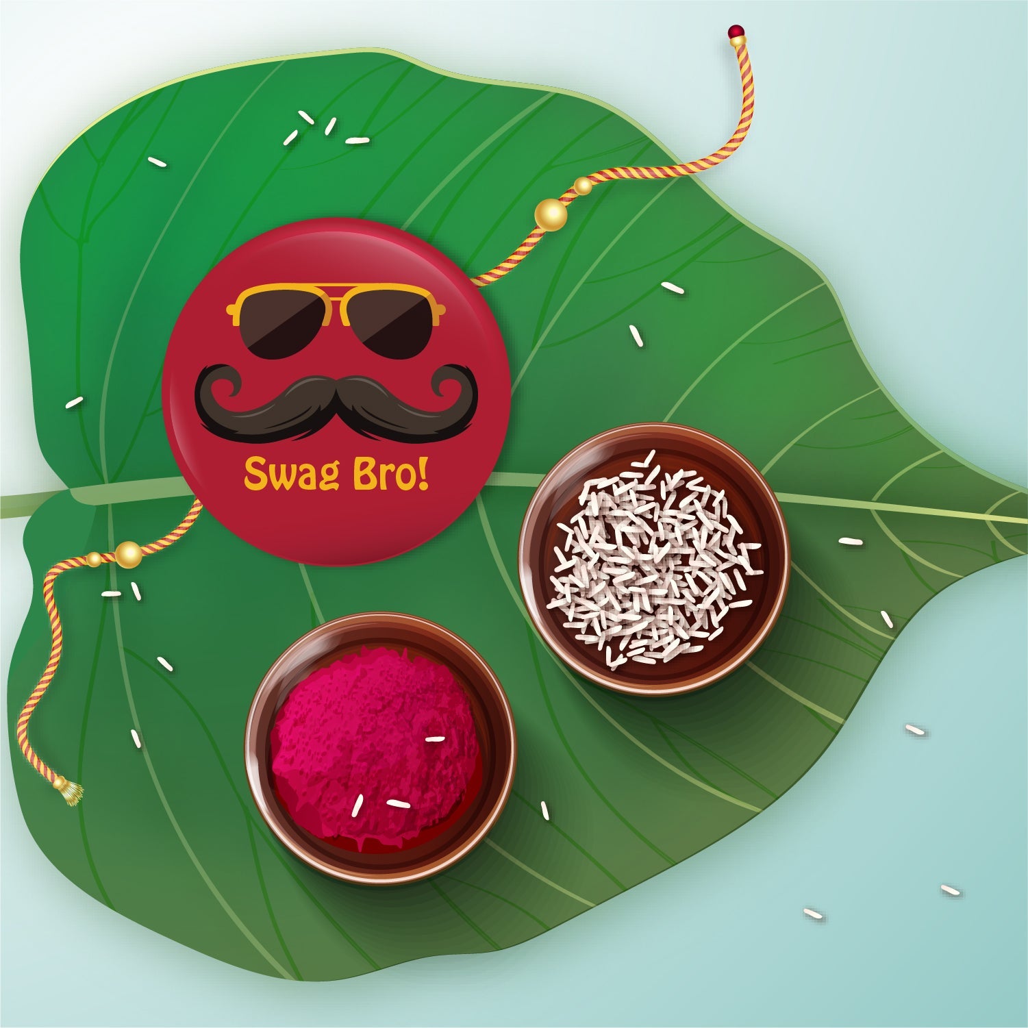 Indianvibez Swag Bro Metal Rakhi with Fridge Magnet - Kids Rakhi