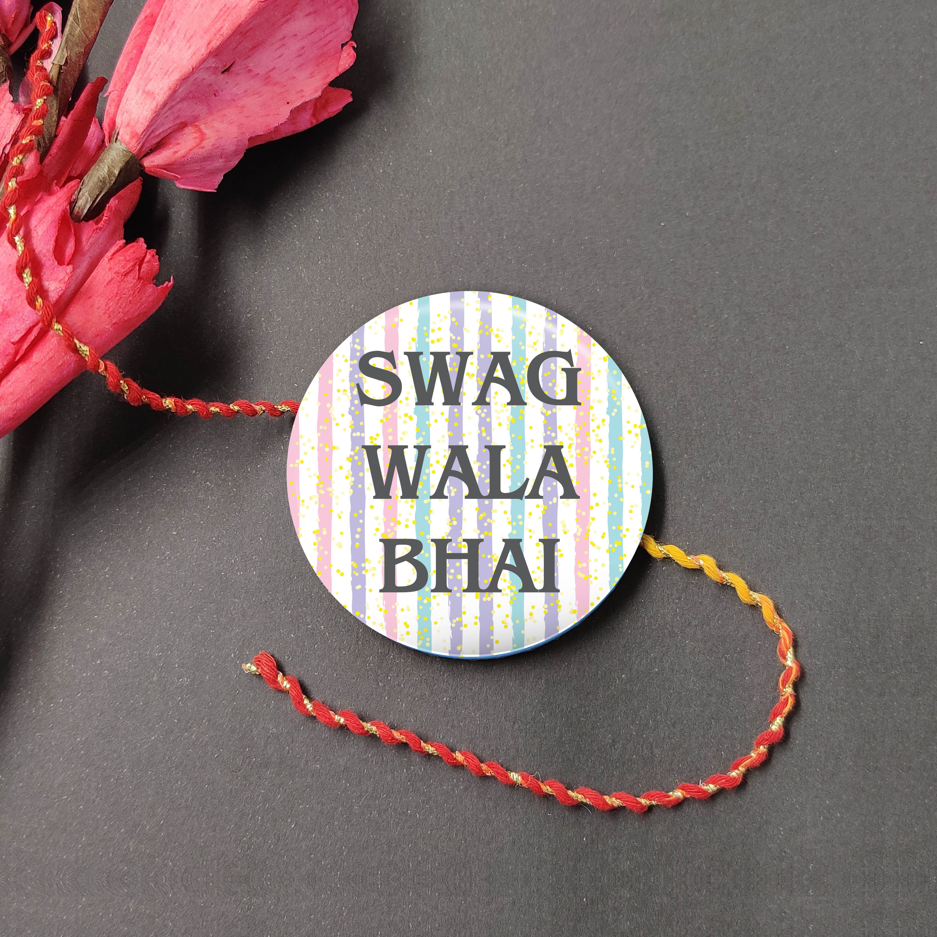 Indianvibez Swag Wala Bhai Metal Rakhi with Fridge Magnet - Kids Rakhi