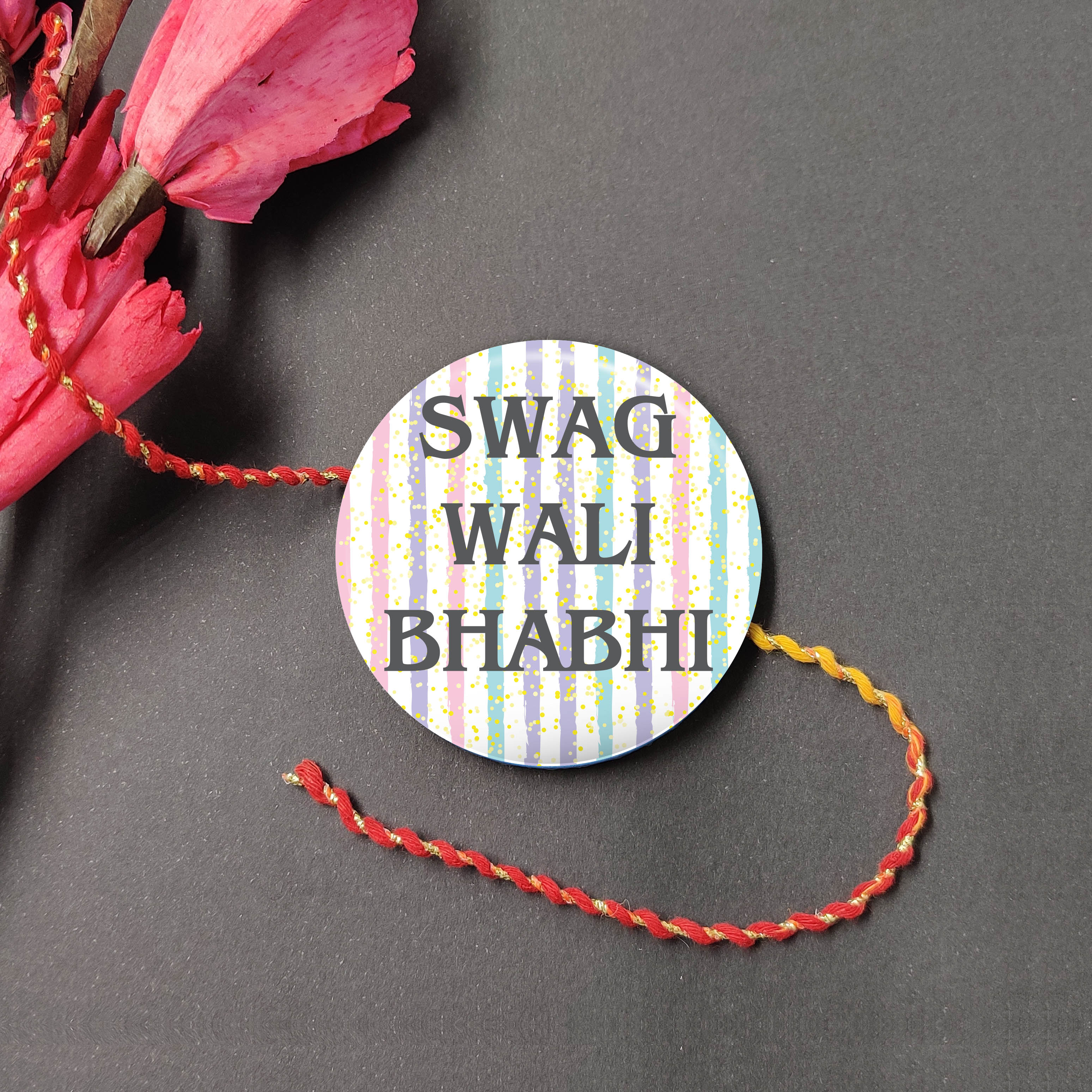 Indianvibez Swag Wali Bhabhi Metal Rakhi/Lumba with Fridge Magnet - Kids Rakhi - Distacart