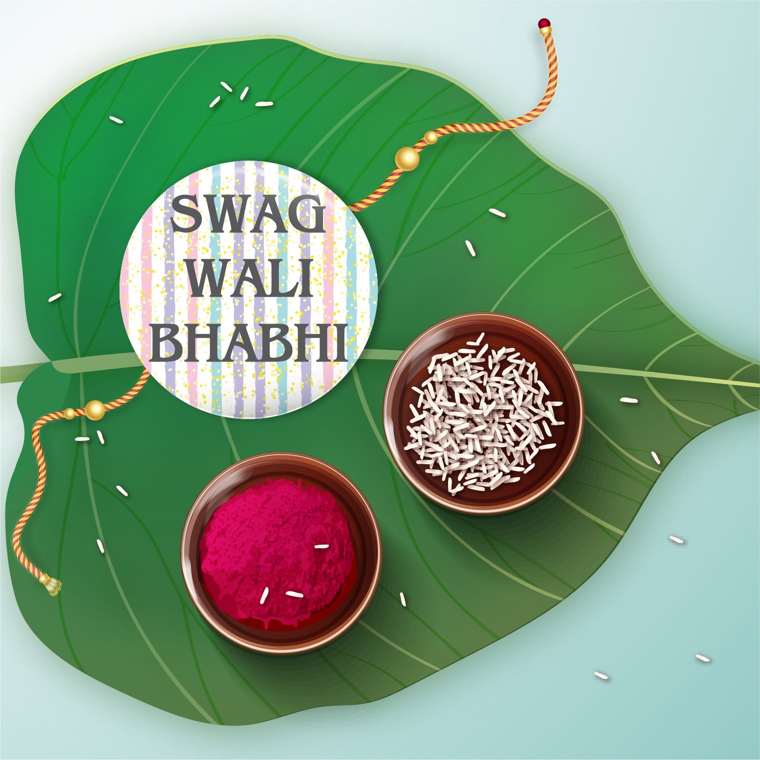 Indianvibez Swag Wali Bhabhi Metal Rakhi/Lumba with Fridge Magnet - Kids Rakhi