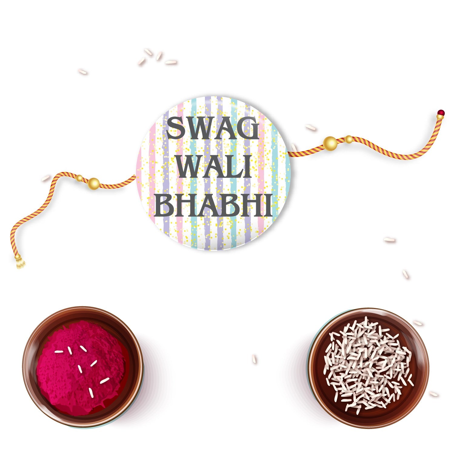 Indianvibez Swag Wali Bhabhi Metal Rakhi/Lumba with Fridge Magnet - Kids Rakhi