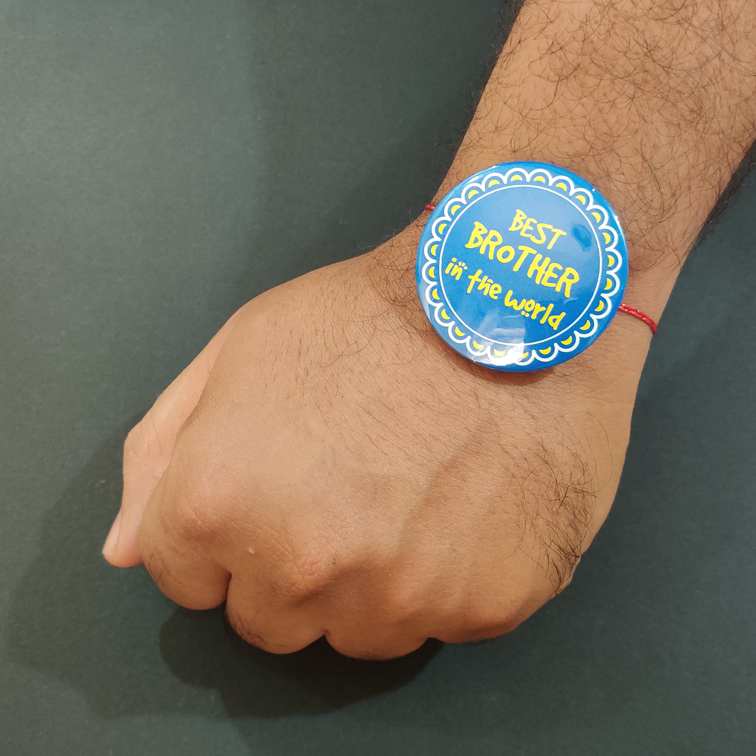 Indianvibez World Best Brother Metal Rakhi with Fridge Magnet - Kids Rakhi