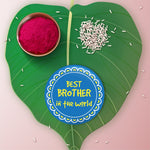 Thumbnail for Indianvibez World Best Brother Metal Rakhi with Fridge Magnet - Kids Rakhi