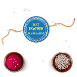 Thumbnail for Indianvibez World Best Brother Metal Rakhi with Fridge Magnet - Kids Rakhi