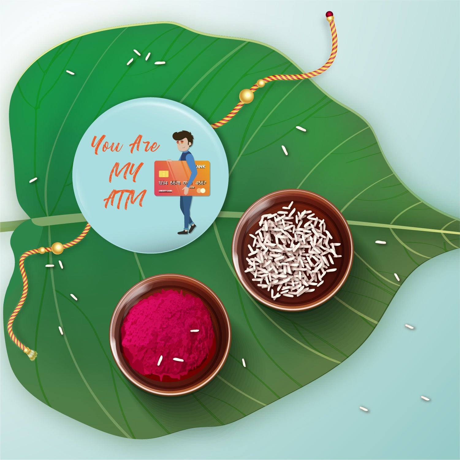 Indianvibez You are my ATM Metal Rakhi with Fridge Magnet - Kids Rakhi