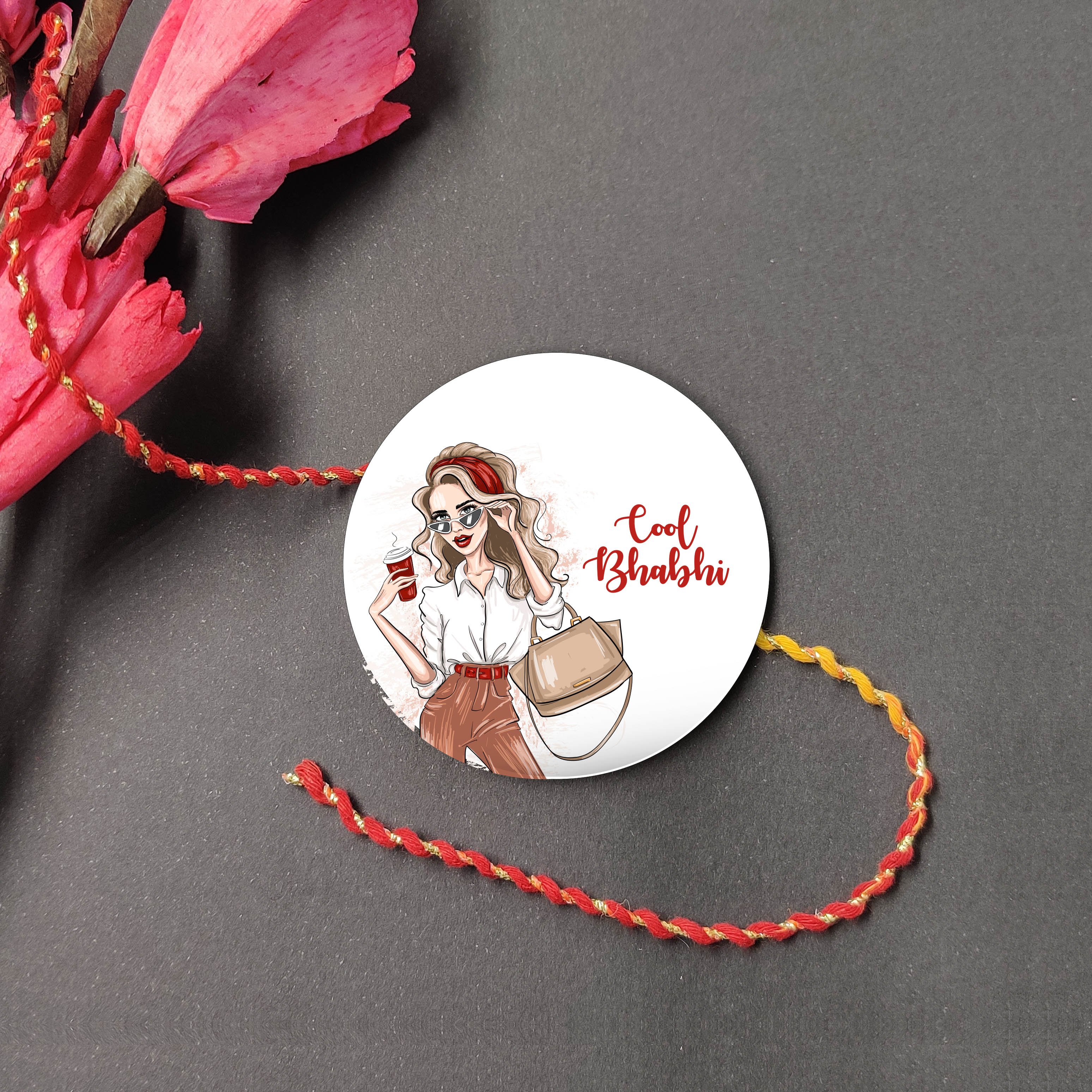 Indianvibez Cool Bhabhi Metal Rakhi/Lumba with Fridge Magnet - Kids Rakhi
