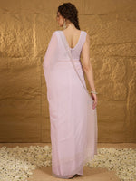 Thumbnail for NOZ2TOZ Women's Chiffon Mauve Embellished Designer Saree With Blouse Piece - Distacart