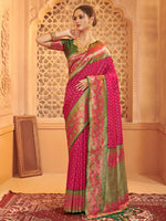 Thumbnail for Anaita Rani Pink Silk Saree With Blouse Piece - Distacart