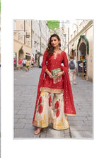 Thumbnail for Aarshi Fashions Red Party Wear Full Stitched Silk Suit
