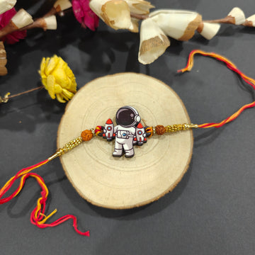 Indianvibez Astronaut Wooden Rakhi, Space Theme Rakhi - Kids Rakhi - Distacart