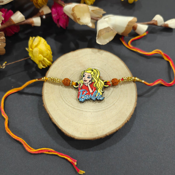 Indianvibez Barbie Wooden Rakhi - Kids Rakhi
