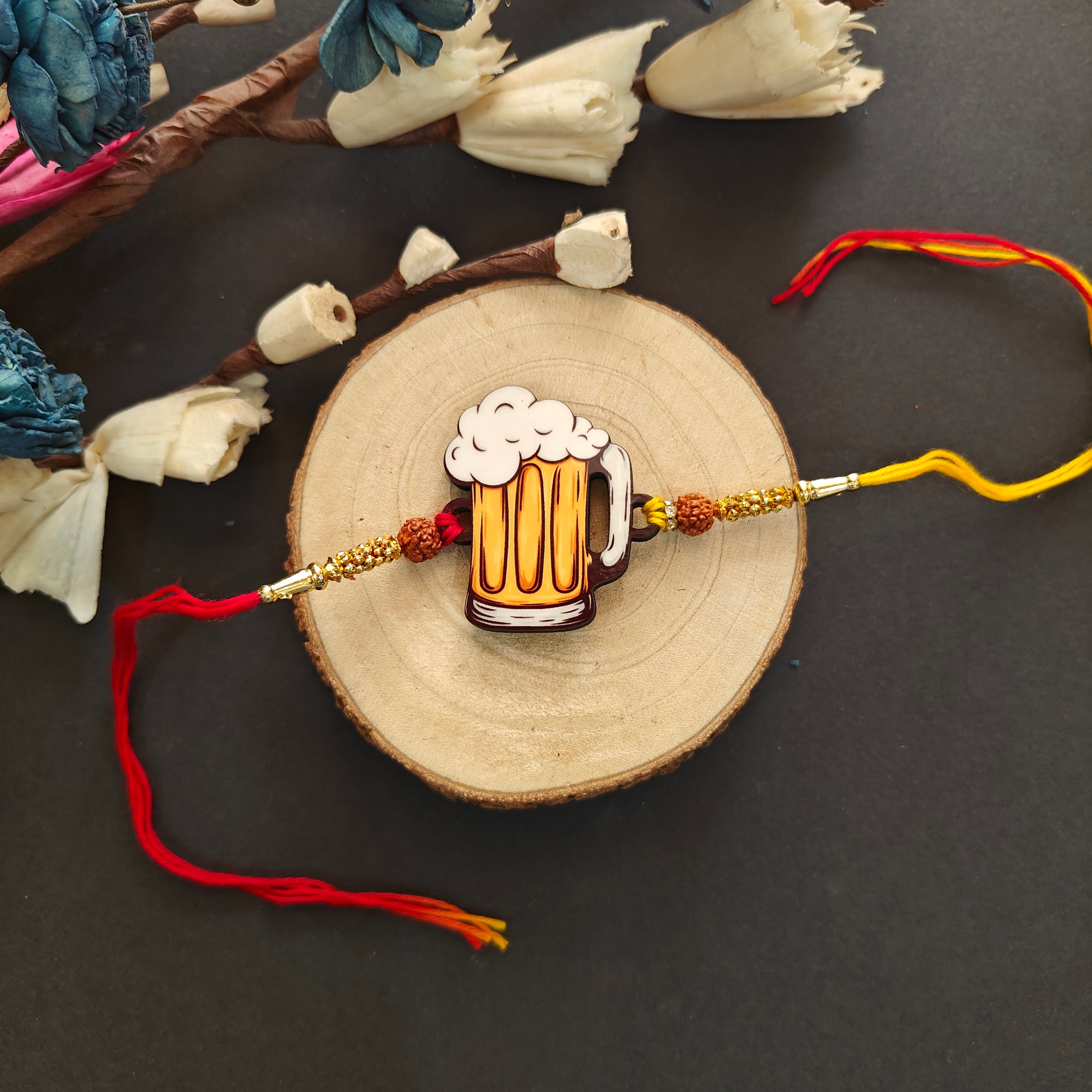 Indianvibez Wooden Beer Rakhi |Food Rakhi for Brother with Swag - Kids Rakhi