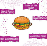 Thumbnail for Indianvibez Burger Wooden Rakhi, Food Rakhi for Brother - Kids Rakhi