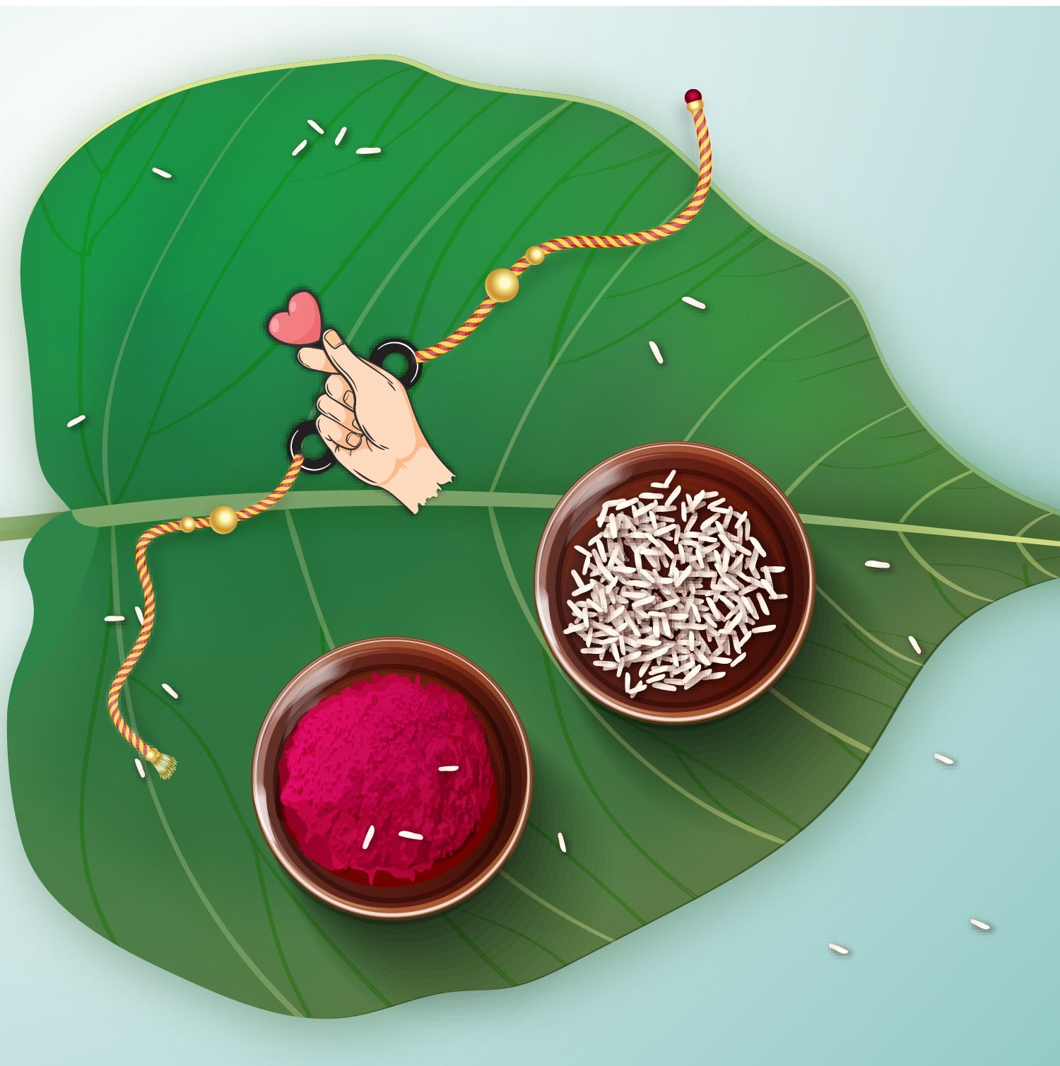 Indianvibez Korean Heart Wooden Rakhi, K-Pop Style Rakhi for Brother - Kids Rakhi