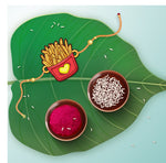 Thumbnail for Indianvibez Fries Wooden Rakhi, Food Rakhi for Brother - Kids Rakhi