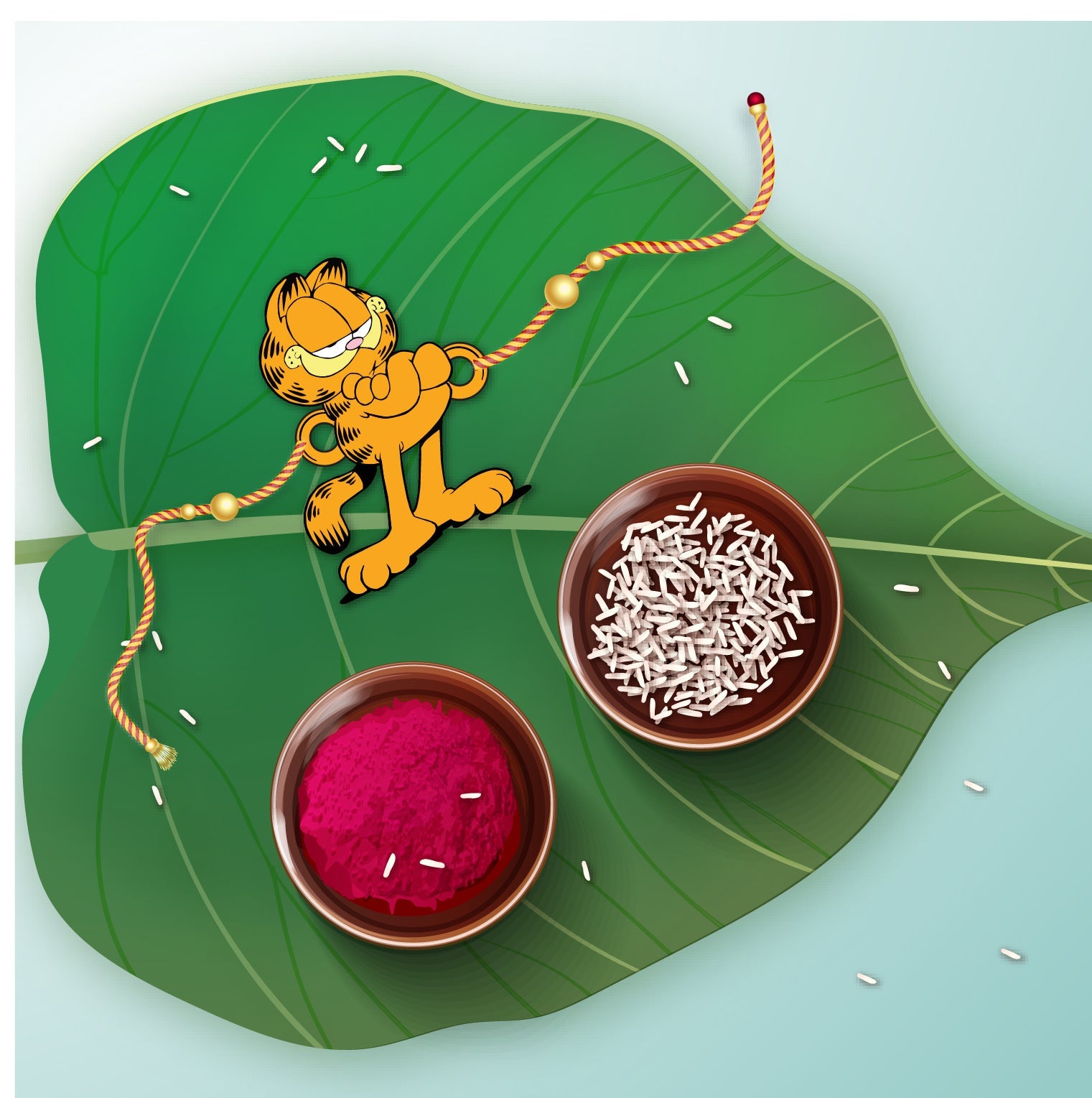 Indianvibez Garfield Wooden Rakhi, Cartoon Rakhi for Brother - Kids Rakhi