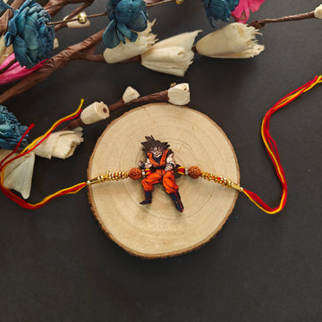 Indianvibez Goku Wooden Rakhi, Anime Rakhi for Brother India - Kids Rakhi - Distacart