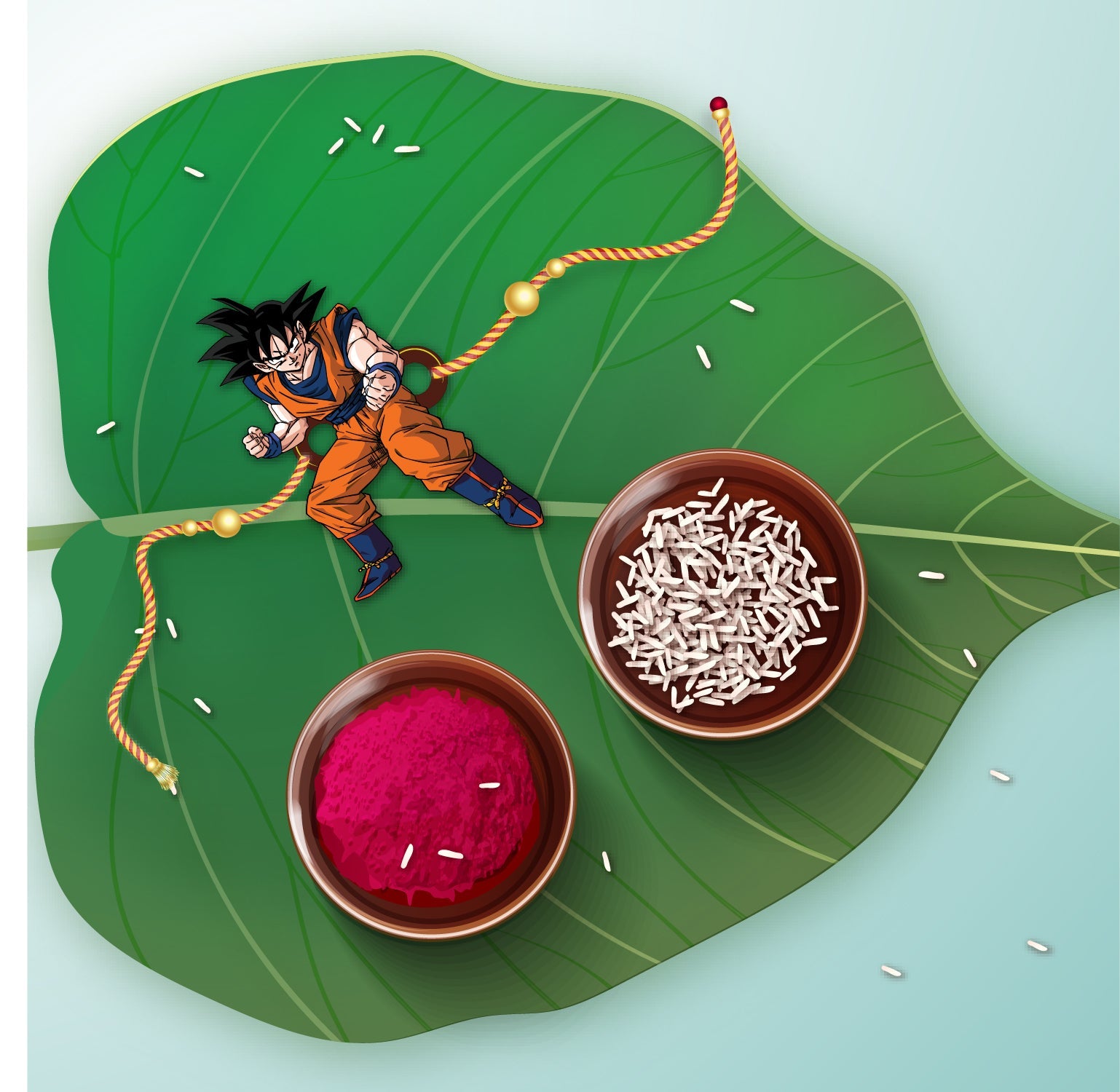 Indianvibez Goku Wooden Rakhi, Anime Rakhi for Brother India - Kids Rakhi