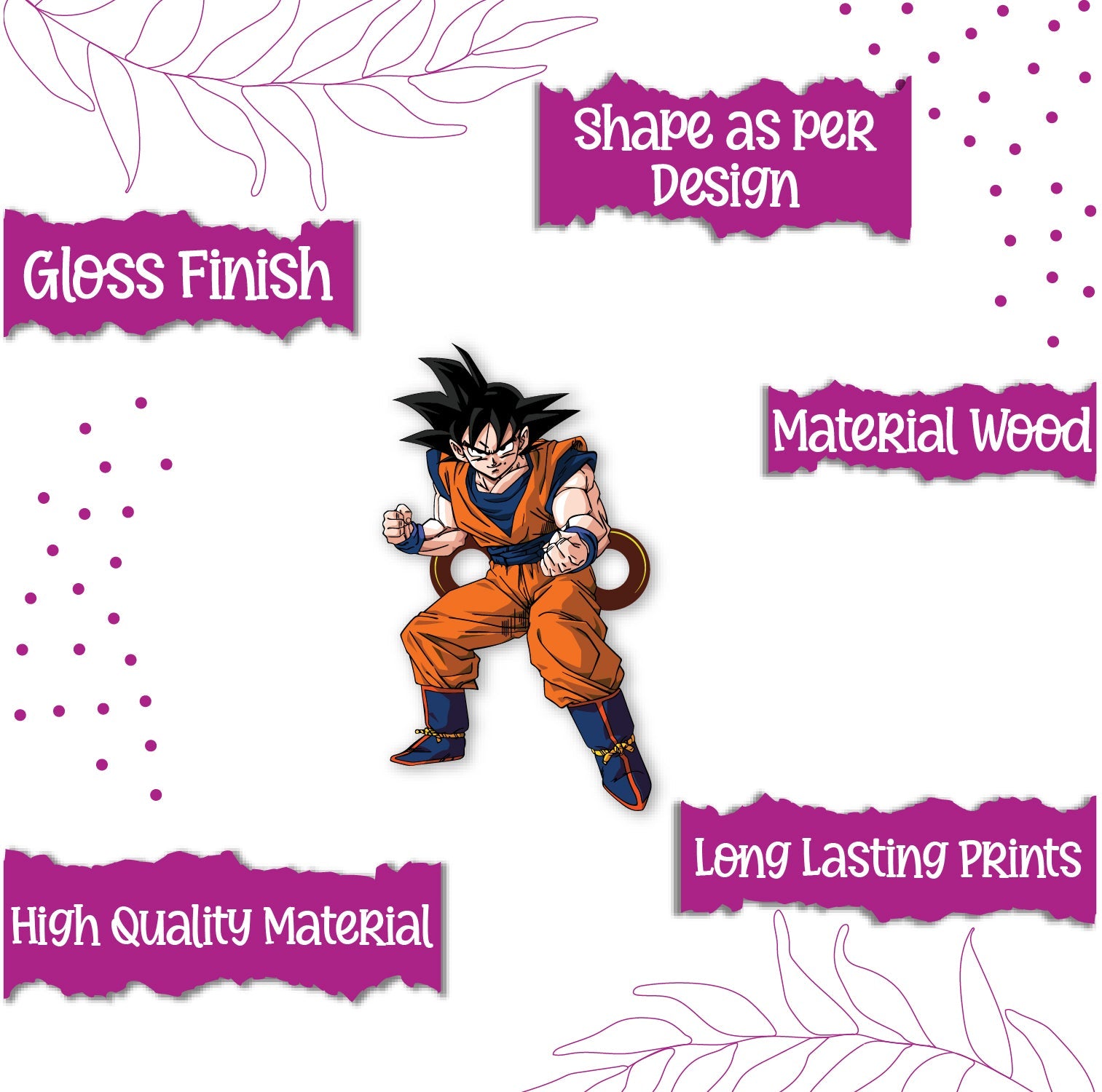 Indianvibez Goku Wooden Rakhi, Anime Rakhi for Brother India - Kids Rakhi