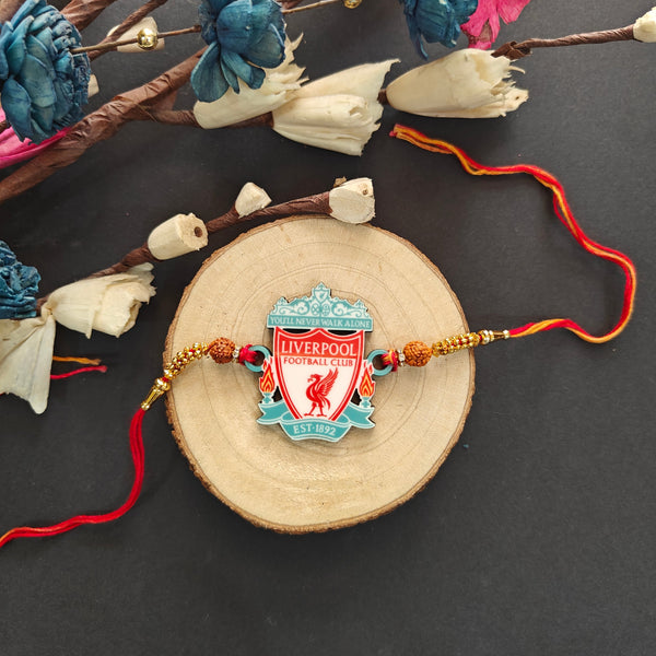 Indianvibez Liverpool Wooden Rakhi, Football Rakhi for Brother - Kids Rakhi