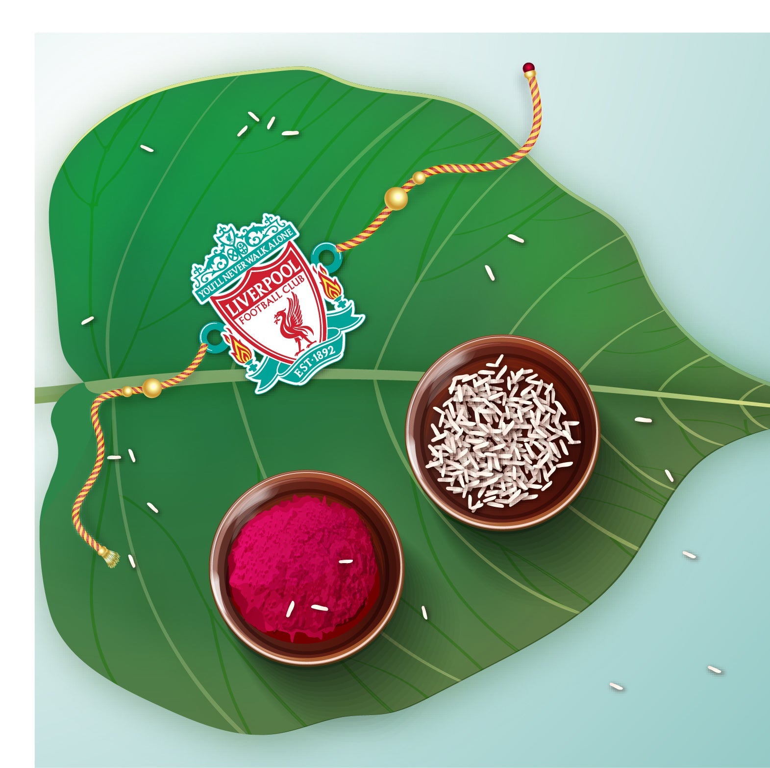 Indianvibez Liverpool Wooden Rakhi, Football Rakhi for Brother - Kids Rakhi