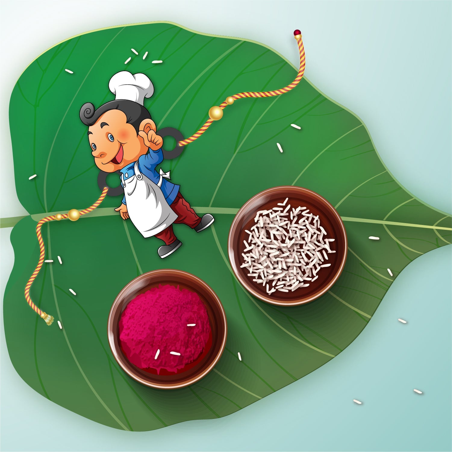 Indianvibez MasterChef Bhai Wooden Rakhi, Rudraksha Rakhi for Brother - Kids Rakhi