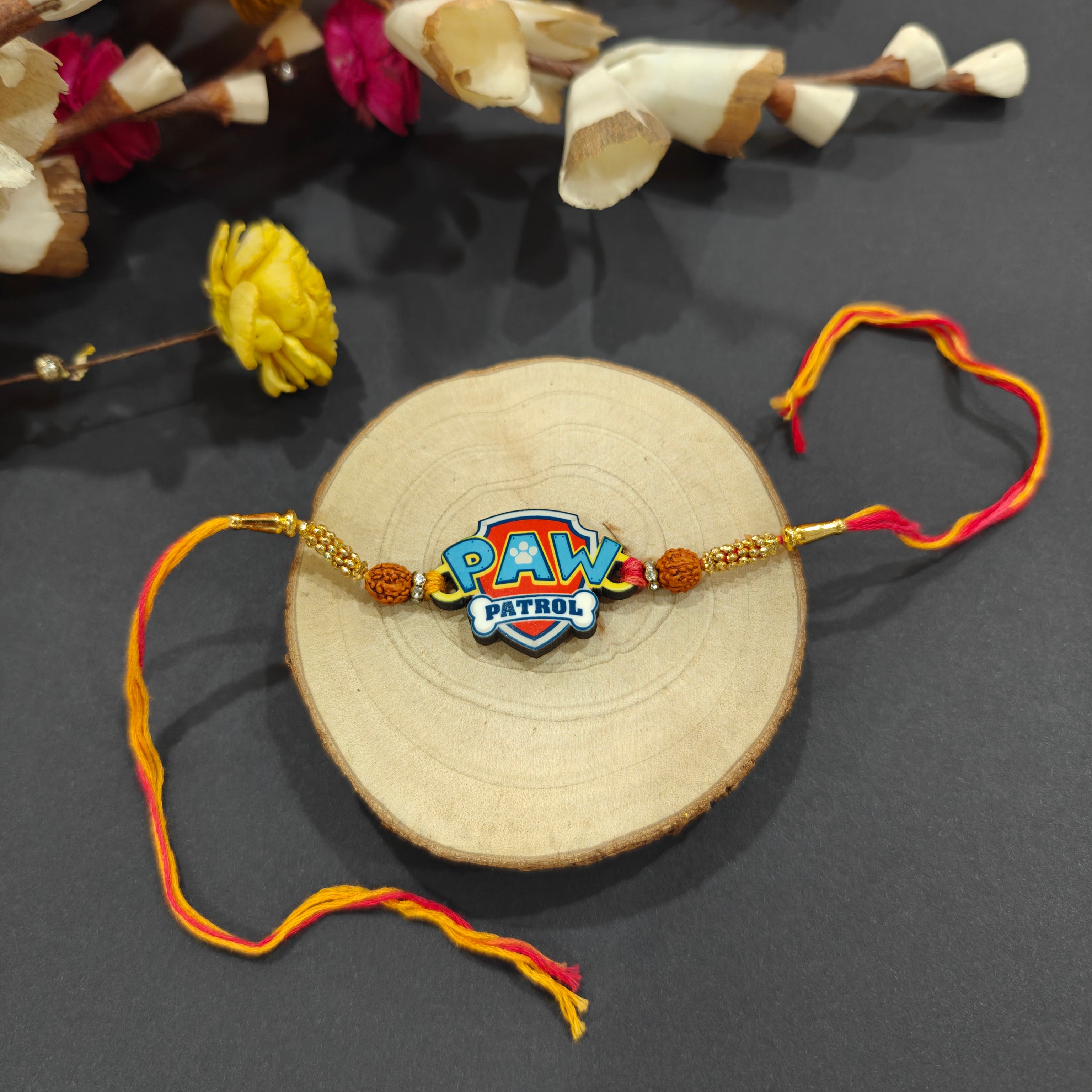 Indianvibez Paw Patrol Wooden Rakhi for Kids, Cartoon Rakhi - Kids Rakhi - Distacart