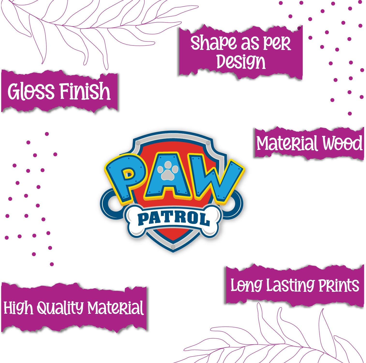 Indianvibez Paw Patrol Wooden Rakhi for Kids, Cartoon Rakhi - Kids Rakhi