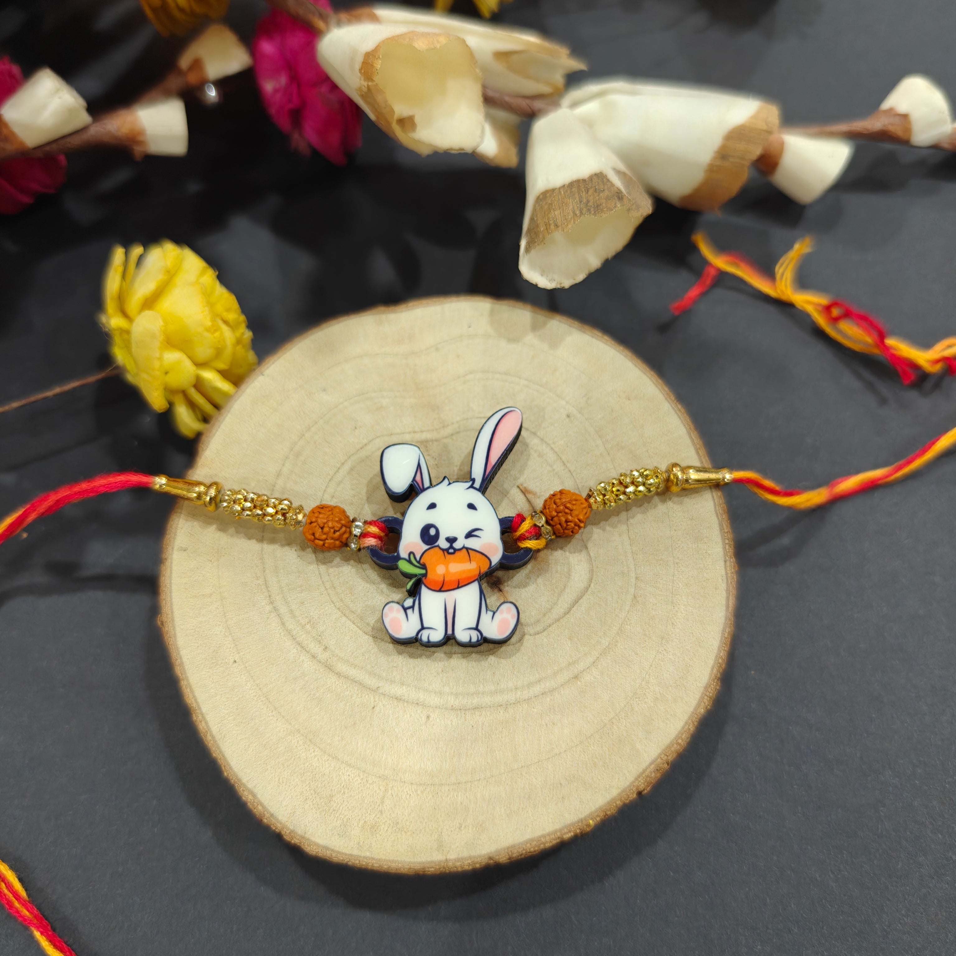 Indianvibez Rabbit Wooden Rakhi, Cute Animal Rakhi - Kids Rakhi - Distacart