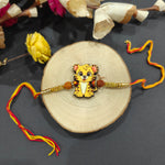 Thumbnail for Indianvibez Cute Tiger Rakhi for Brother, Wooden Animal Rakhi - Kids Rakhi
