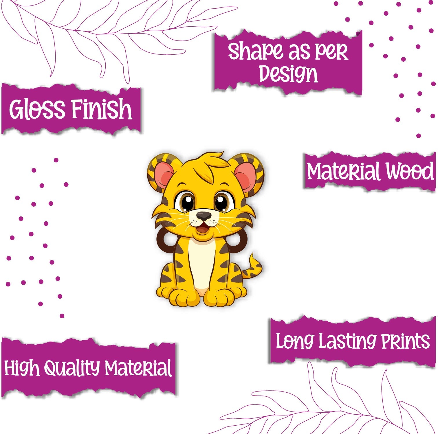 Indianvibez Cute Tiger Rakhi for Brother, Wooden Animal Rakhi - Kids Rakhi