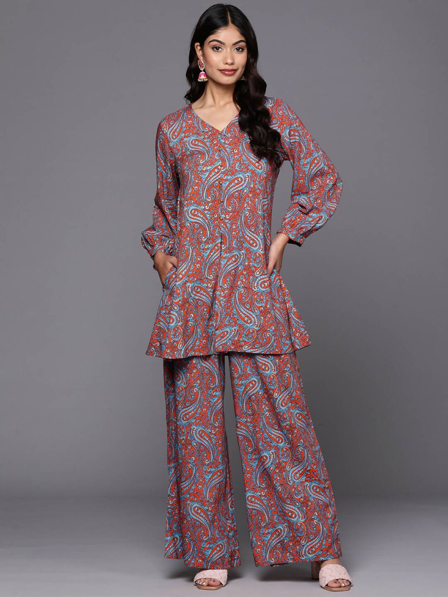 Ahalyaa Women's Traditional Wear Co-ods - Teal Blue - Distacart