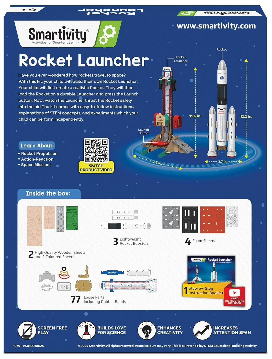 Smartivity Rocket Launcher Kit for Kids 6, 7, 8, 9, 10, 11, 12 Years Old - Distacart