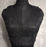 Thumbnail for Kia Fashions Black Crush Tissue Self Design Readymade Blouse - Distacart