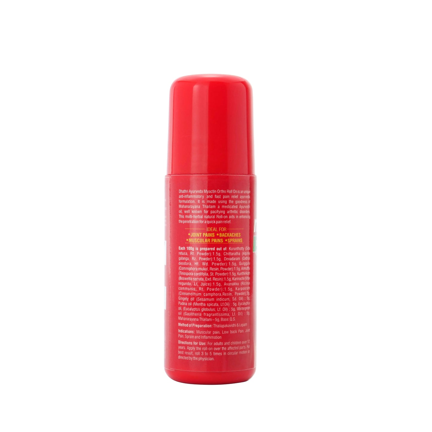 Dhathri Ayurveda Myactin Ortho Roll On For Pain Relief - Distacart