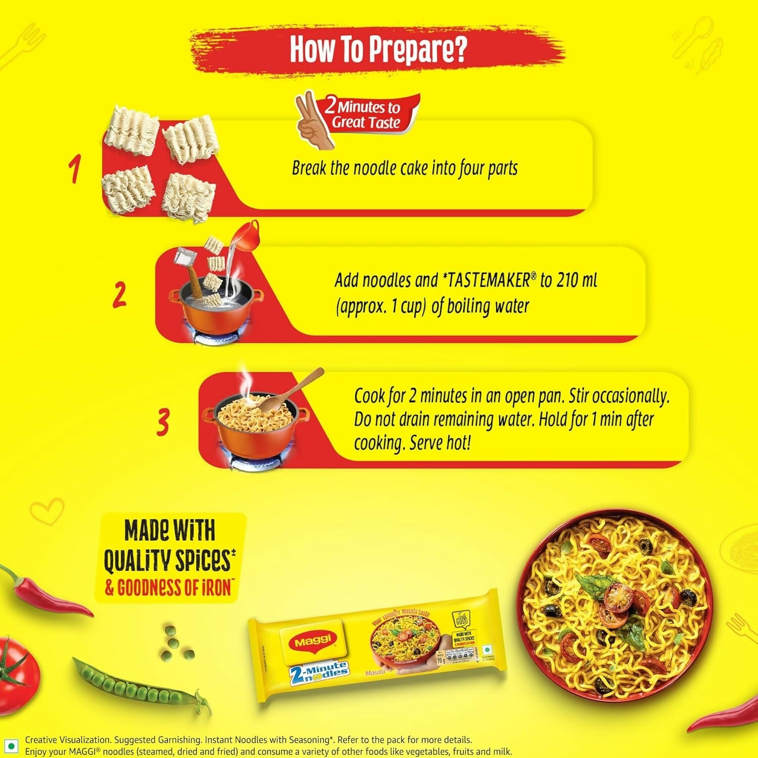 Maggi 2-Minute Instant Noodles, Favourite Masala Taste - Dista