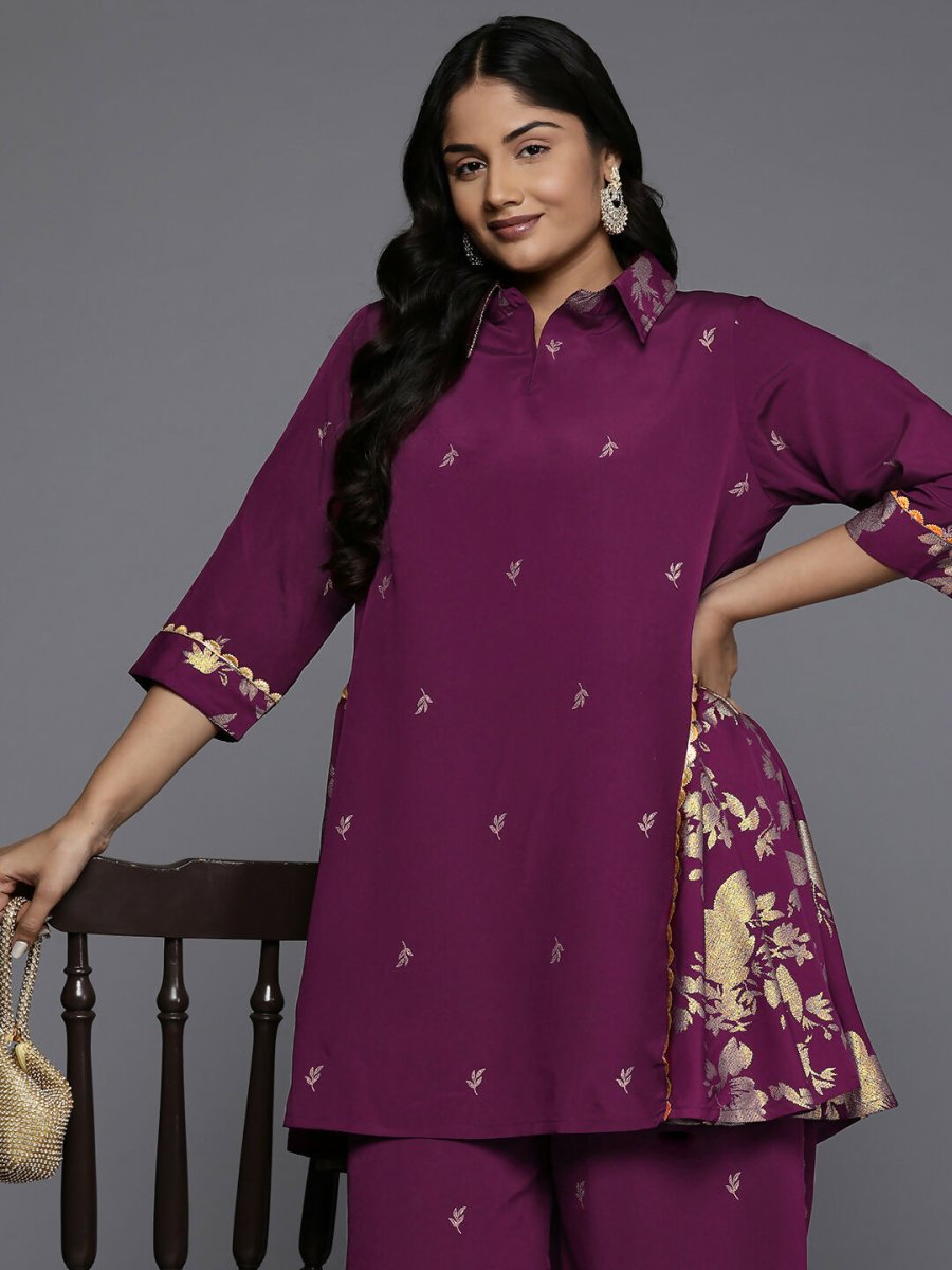 Ahalyaa Women's Traditional wear Co-ords - Purple - Distacart