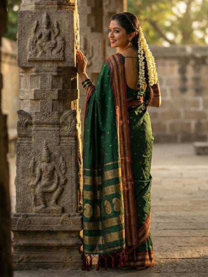 Shree Shyam Fashion Green Cotton Saree - Distacart