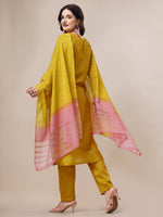 Thumbnail for Hand Embroidered Kurta With Pant & Dupatta Set, Multicolor - Hiral Fashion - Distacart