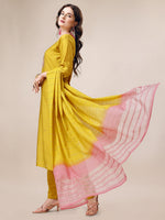 Thumbnail for Hand Embroidered Kurta With Pant & Dupatta Set, Multicolor - Hiral Fashion - Distacart