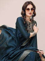 Thumbnail for Hand Embroidered Button Embellished Kurta With Pant And Sequined Dupatta, Multicolor - Hiral Fashion - Distacart