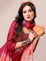 Thumbnail for Hand Embroidered Mirror Detailed Kurta With Pant & Dupatta, Multicolor - Hiral Fashion - Distacart