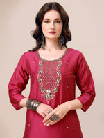 Thumbnail for Hand Embroidered Mirror Detailed Kurta With Pant & Dupatta, Multicolor - Hiral Fashion - Distacart