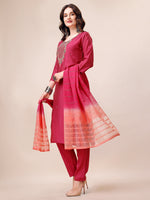 Thumbnail for Hand Embroidered Mirror Detailed Kurta With Pant & Dupatta, Multicolor - Hiral Fashion - Distacart