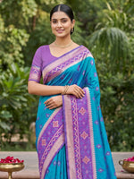 Thumbnail for Shree Shyam Fashion Rama Blue Soft Silk Saree - Dista