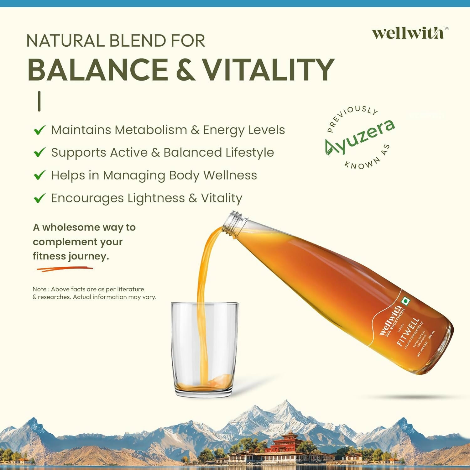 Wellwith Fitwell Juice – Himalayan Sea Buckthorn + Garcinia, Kokum & Punarnava - Distacart
