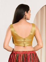 Thumbnail for Joban Fashion Yellow Gold Mulberry Silk Padded Blouse With Sweetheart Neck Sleeveless